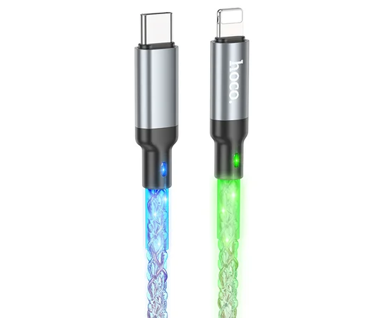 Дата кабель Hoco U112 Shine 20W Type-C to Lightning (1m) Gray