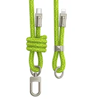 Дата кабель-шнурок Hoco GH7 Elegant Type-C to Lightning (1.8m) Fluorescent Green
