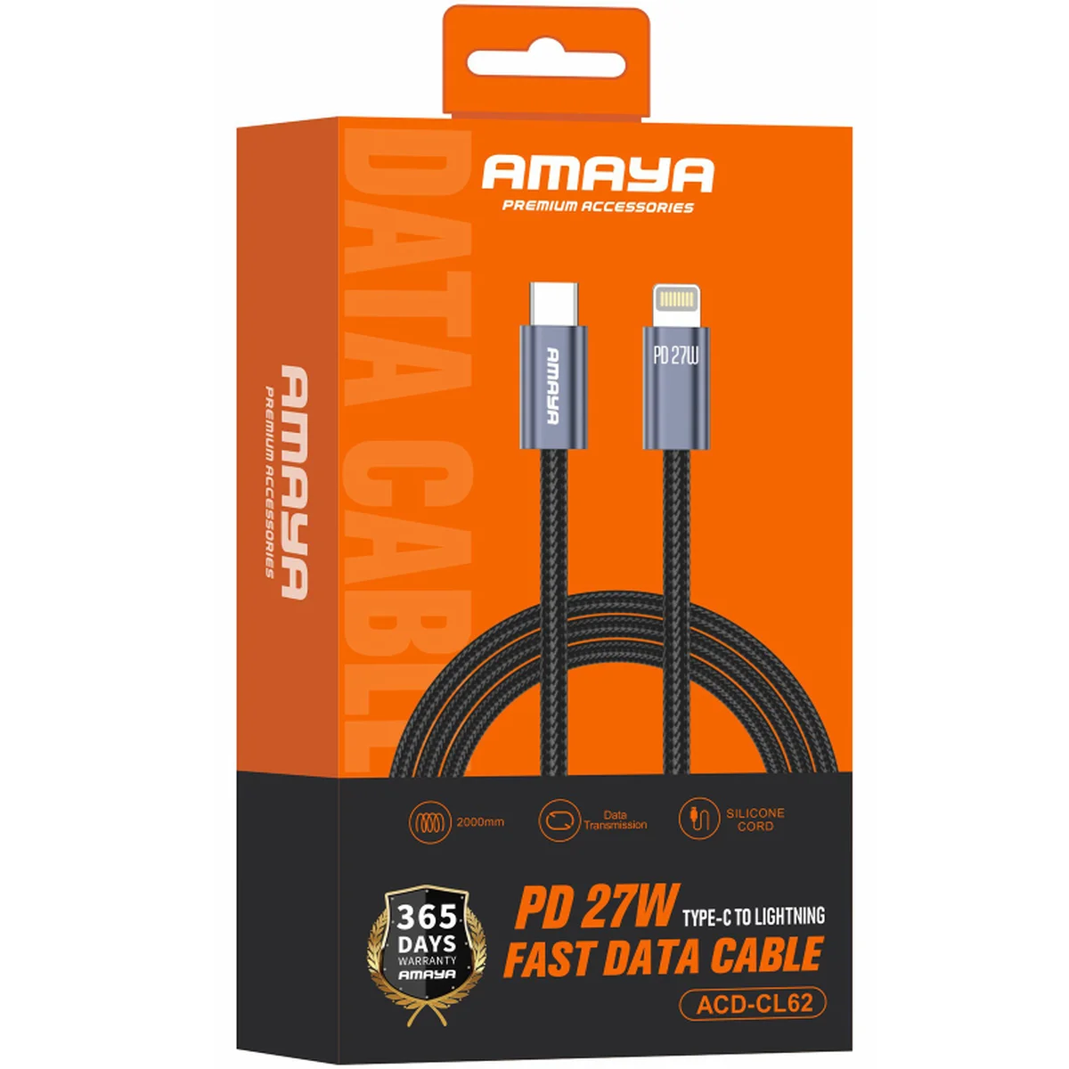 Дата кабель Amaya 62CL Type-C to Lightning 27W (2m) Gray