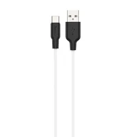Дата кабель Hoco X21 Silicone Type-C Cable (1m) Чорний / Білий
