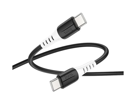 Дата кабель Hoco X82 Silicone Type-C to Type-C 60W (1m) Black