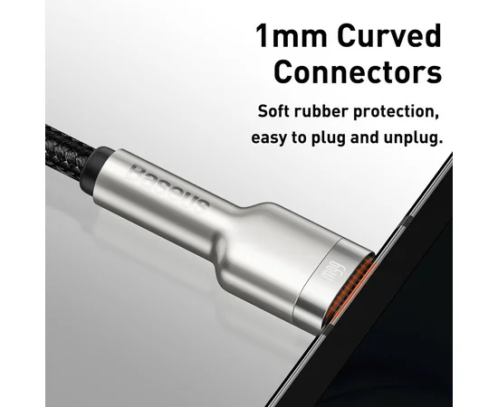 Дата кабель Baseus Cafule Metal Data USB to Type-C 66W (0.25m) (CAKF00000) Black