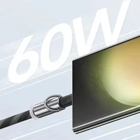 Дата кабель-шнурок Usams US-SJ745 Type-C to Type-C 60W (1.2m) Black