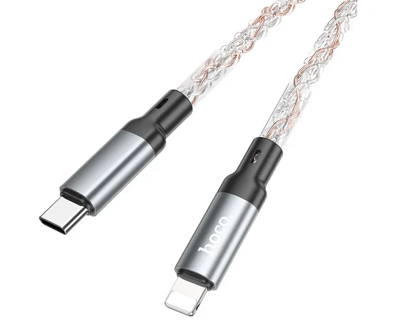 Дата кабель Hoco U112 Shine 20W Type-C to Lightning (1m) Gray