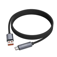 Дата кабель Hoco X112 Favor with display USB to Type-C 5A (1m) Black