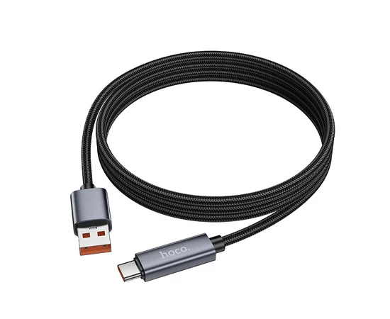 Дата кабель Hoco X112 Favor with display USB to Type-C 5A (1m) Black