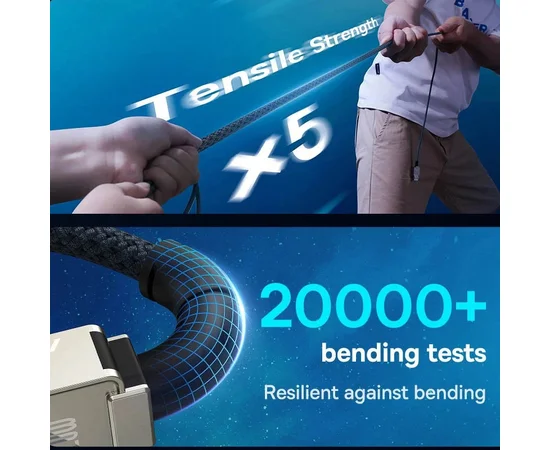 Дата кабель Baseus Unbreakable Series Fast Charging Type-C to Lightning 20W 1m (P10355803111-0) Cluster Black