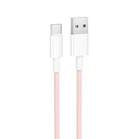 Дата кабель Borofone BX117 Source USB to Type-C 3A (1m) Pink