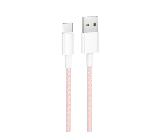 Дата кабель Borofone BX117 Source USB to Type-C 3A (1m) Pink