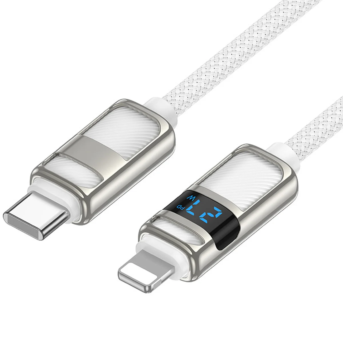 Дата кабель Hoco U137 Line with display Type-C to Lightning 27W (1.2m) White