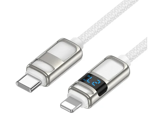 Дата кабель Hoco U137 Line with display Type-C to Lightning 27W (1.2m) White