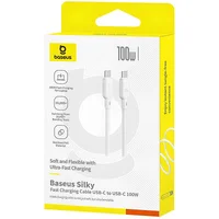 Дата кабель Baseus Silky Series OS Fast Charging Type-C to Type-C 100W (2m) (P10377704) Moon White