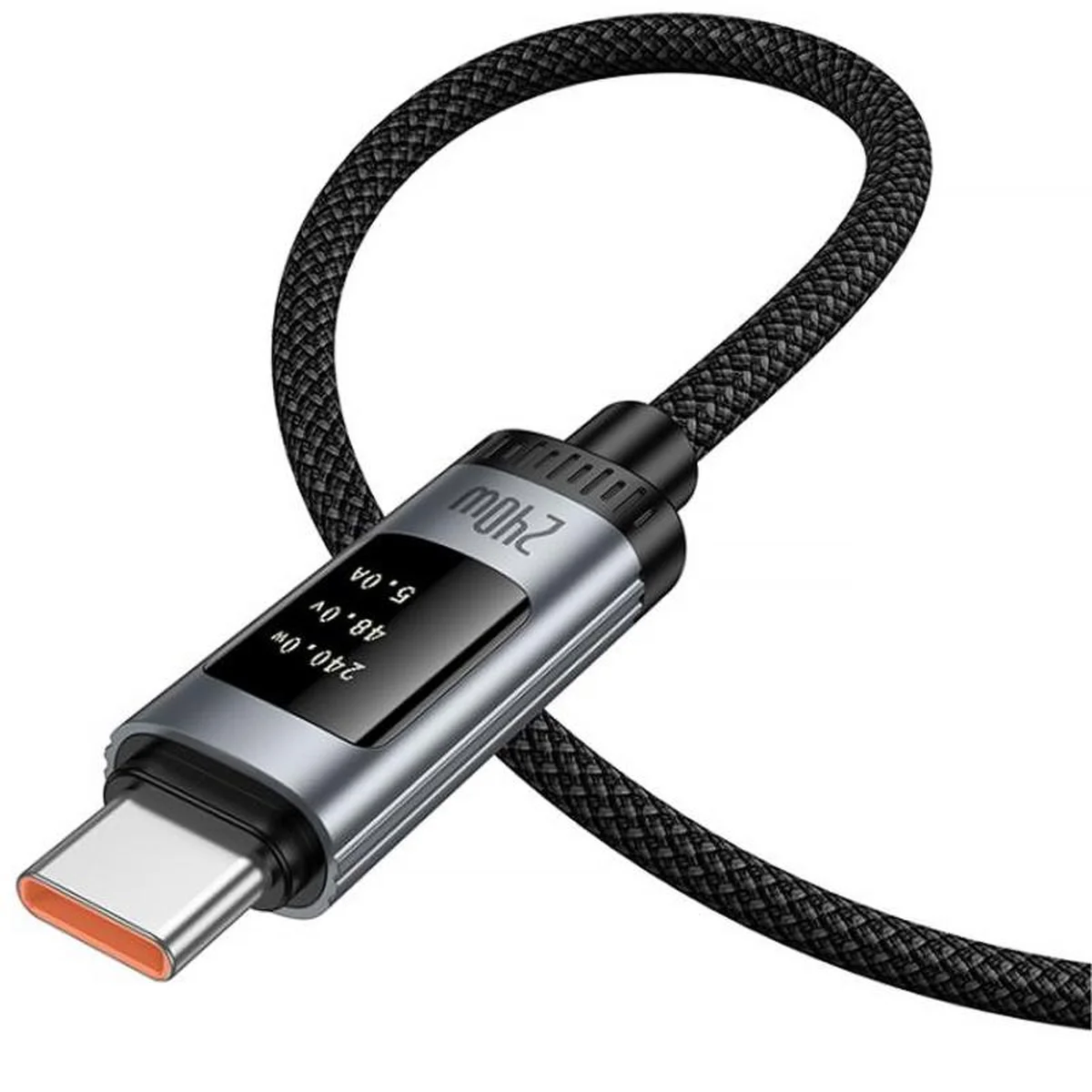 Дата кабель Hoco U148 Lord with display Type-C to Type-C 100W (1.2m) Black