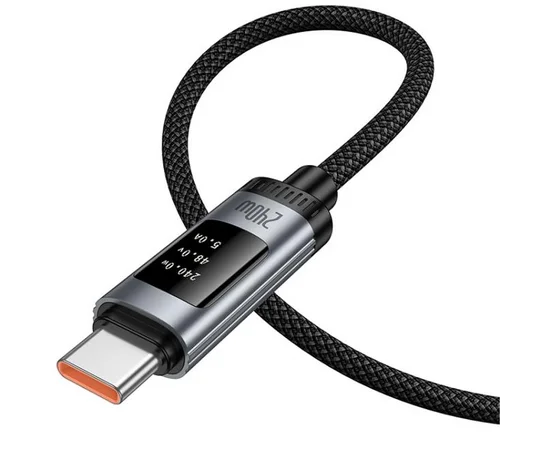 Дата кабель Hoco U148 Lord with display Type-C to Type-C 100W (1.2m) Black