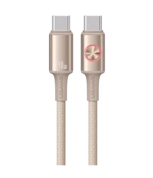 Дата кабель Usams US-SJ751 With Colorful Light Huan Ser. Type-C to Type-C 240W (1.2m) Tarnish