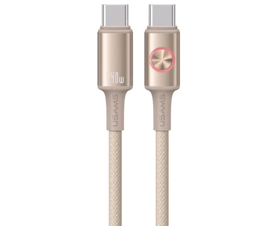 Дата кабель Usams US-SJ751 With Colorful Light Huan Ser. Type-C to Type-C 240W (1.2m) Tarnish