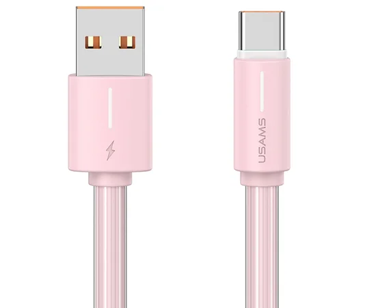 Дата кабель Usams US-SJ732 Bicolor Charging YR Ser. USB to Type-C 3A (1m) Pink