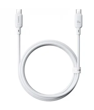 Дата кабель Baseus Silky Series OS Fast Charging Type-C to Type-C 100W (1m) (P10377704) Moon White