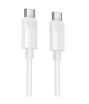 Дата кабель Borofone BX123 Leya Type-C to Type-C 60W (1m) White