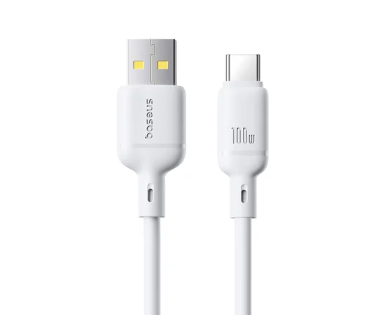 Дата кабель Baseus Silky Series OS Fast Charging USB to Type-C 100W (1m) (P10377703) Moon White