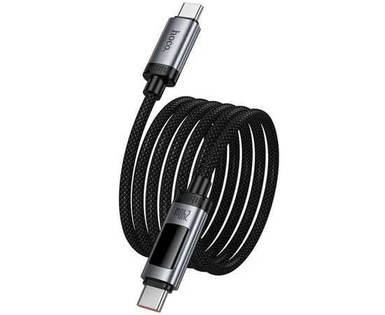 Дата кабель Hoco U148 Lord with display Type-C to Type-C 100W (1.2m) Black