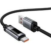 Дата кабель Hoco U148 Lord with display USB to Type-C 100W (1.2m) Black