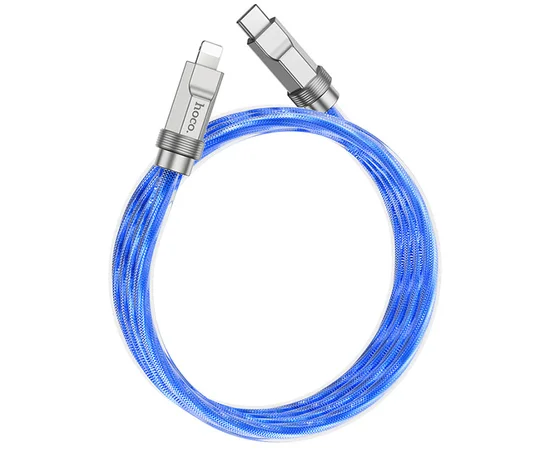 Дата кабель Hoco U113 Solid 20W Type-C to Lightning (1m) Blue