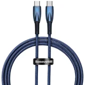 Дата кабель Baseus Glimmer Series Fast Charging Type-C to Type-C 100W 1m (CADH00070) Blue