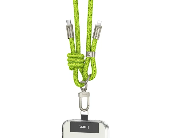 Дата кабель-шнурок Hoco GH7 Elegant Type-C to Lightning (1.8m) Fluorescent Green