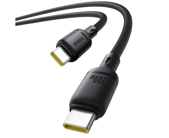 Дата кабель Baseus Silky Series OS Fast Charging Type-C to Type-C 100W (1m) (P10377704) Cluster Black