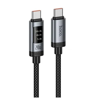 Дата кабель Hoco U148 Lord with display Type-C to Type-C 100W (1.2m) Black