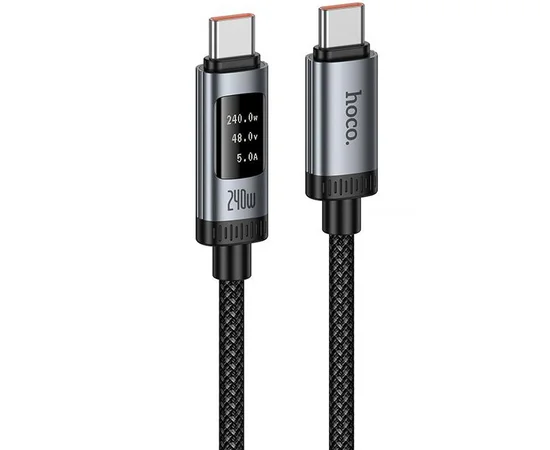 Дата кабель Hoco U148 Lord with display Type-C to Type-C 100W (1.2m) Black