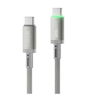 Дата кабель WIWU C084 Maglink Type-C to Type-C 100W (1m) Grey