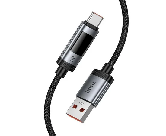 Дата кабель Hoco U148 Lord with display USB to Type-C 100W (1.2m) Black