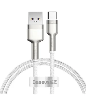 Дата кабель Baseus Cafule Metal Data USB to Type-C 66W (1m) (CAKF00010) White