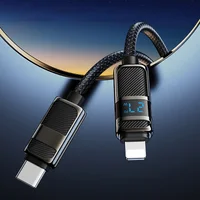 Дата кабель Hoco U137 Line with display Type-C to Lightning 27W (1.2m) Black