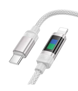 Дата кабель Hoco U126 Lantern 27W Type-C to Lightning (1.2m) Gray