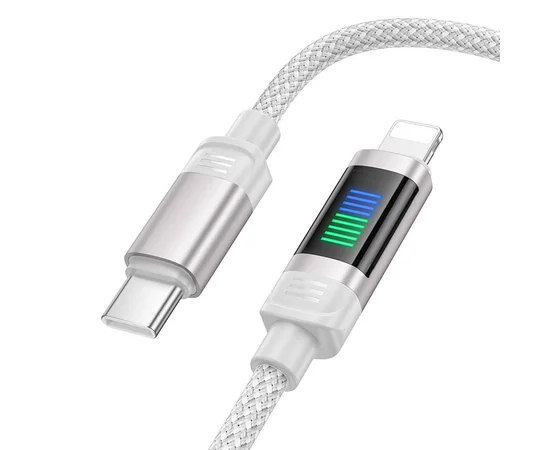 Дата кабель Hoco U126 Lantern 27W Type-C to Lightning (1.2m) Gray