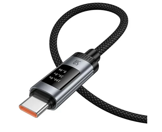 Дата кабель Hoco U148 Lord with display USB to Type-C 100W (1.2m) Black