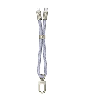 Дата кабель-шнурок Hoco GH5 Elegant Type-C to Lightning (0.21m) Denim Blue