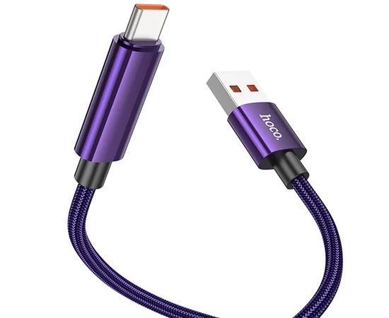 Дата кабель Hoco U125 Benefit 5A USB to Type-C (1.2m) Purple