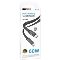 Дата кабель Borofone BX124 Peace Type-C to Type-C 60W (1m) Black