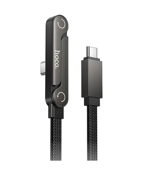 Дата кабель Hoco U150 Exquisite side plug and stand Type-C to Type-C 60W (1.2m) Black
