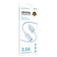 Дата кабель Borofone BX112 Lemon USB to Type-C 3.0A (1m) Blue