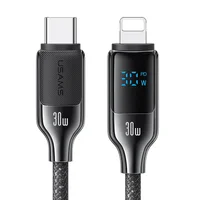 Дата кабель Usams US-SJ741 Digital Display HX Ser. Type-C to Lightning 30W (1.2m) Tarnish