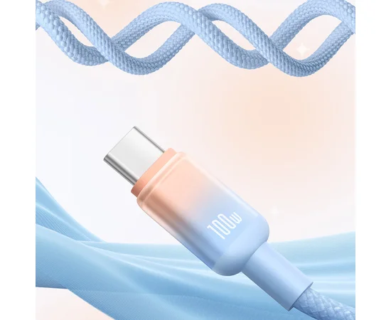 Дата кабель Baseus Discolor Series Fast Charging USB to Type-C 100W (1m) (P10374903) Galaxy Blue