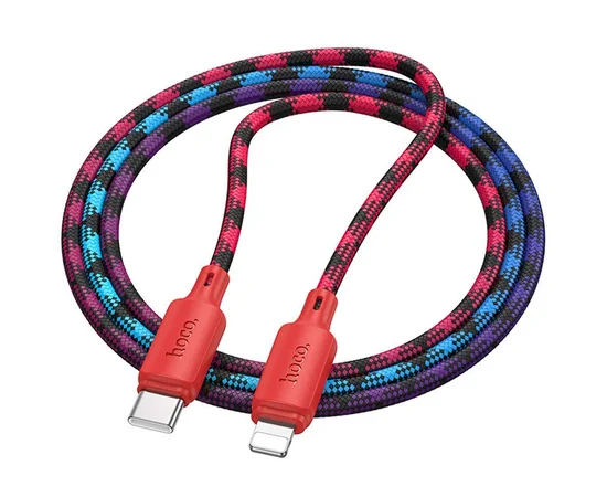 Дата кабель Hoco X116 Meridian Type-C to Lightning 27W (1m) Gradient Red Mix