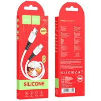 Дата кабель Hoco X82 Silicone Type-C to Type-C 60W (1m) White