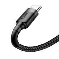 Дата кабель Baseus Cafule USB to Type-C Cable 3A (0.5m) (CATKLF-A) Серый / Черный