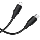 Дата кабель Hoco X124 Bien silicone Type-C to Lightning 27W (1m) Black
